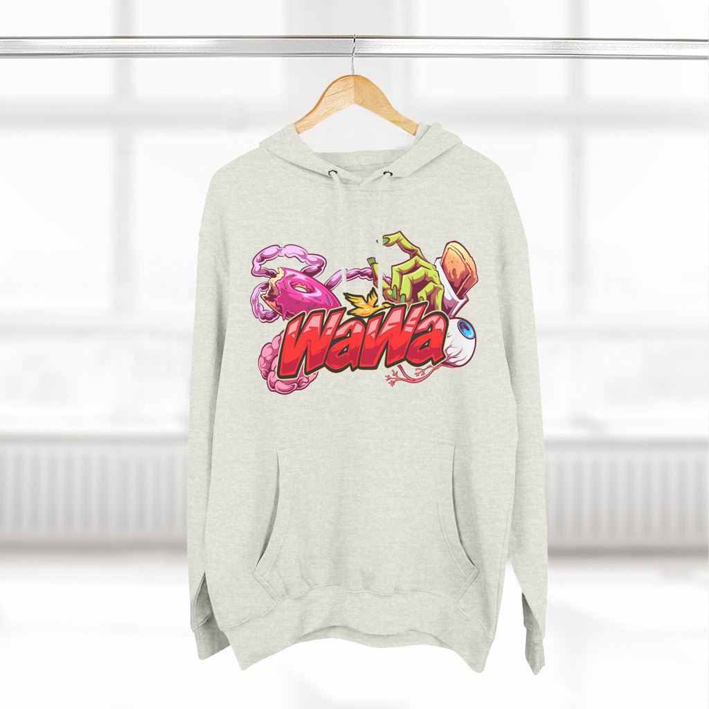 Wawa Graphic Hoodie / Colorful Streetwear Pullover with Cartoon Logo