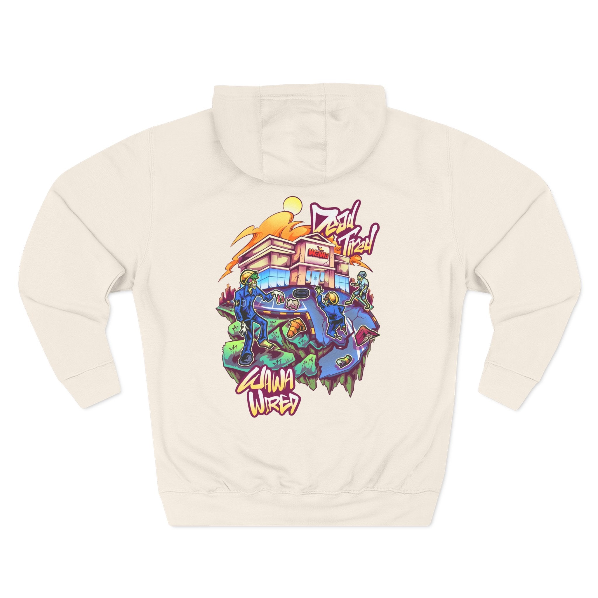 Wawa Graphic Hoodie / Colorful Streetwear Pullover with Cartoon Logo