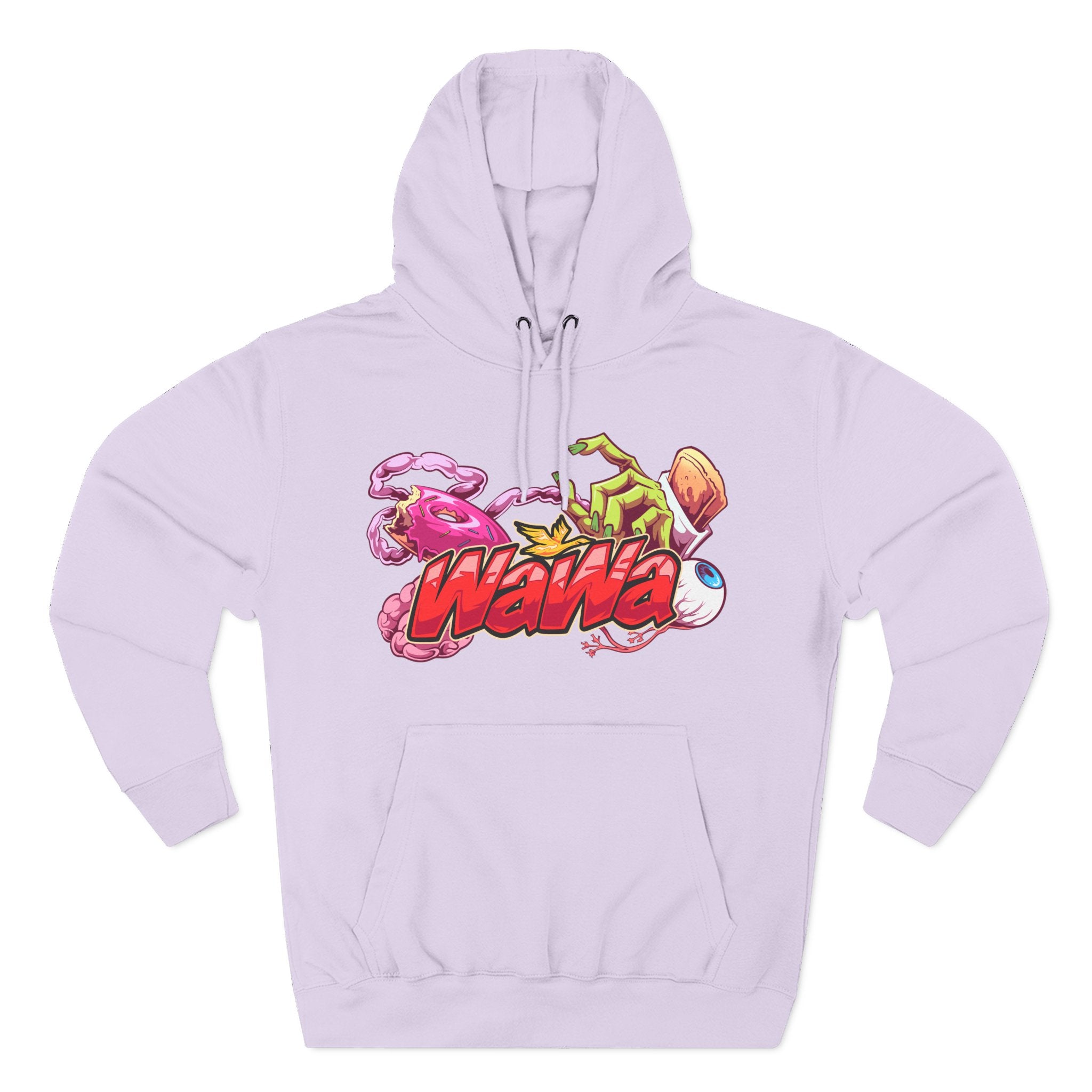 Wawa Graphic Hoodie / Colorful Streetwear Pullover with Cartoon Logo