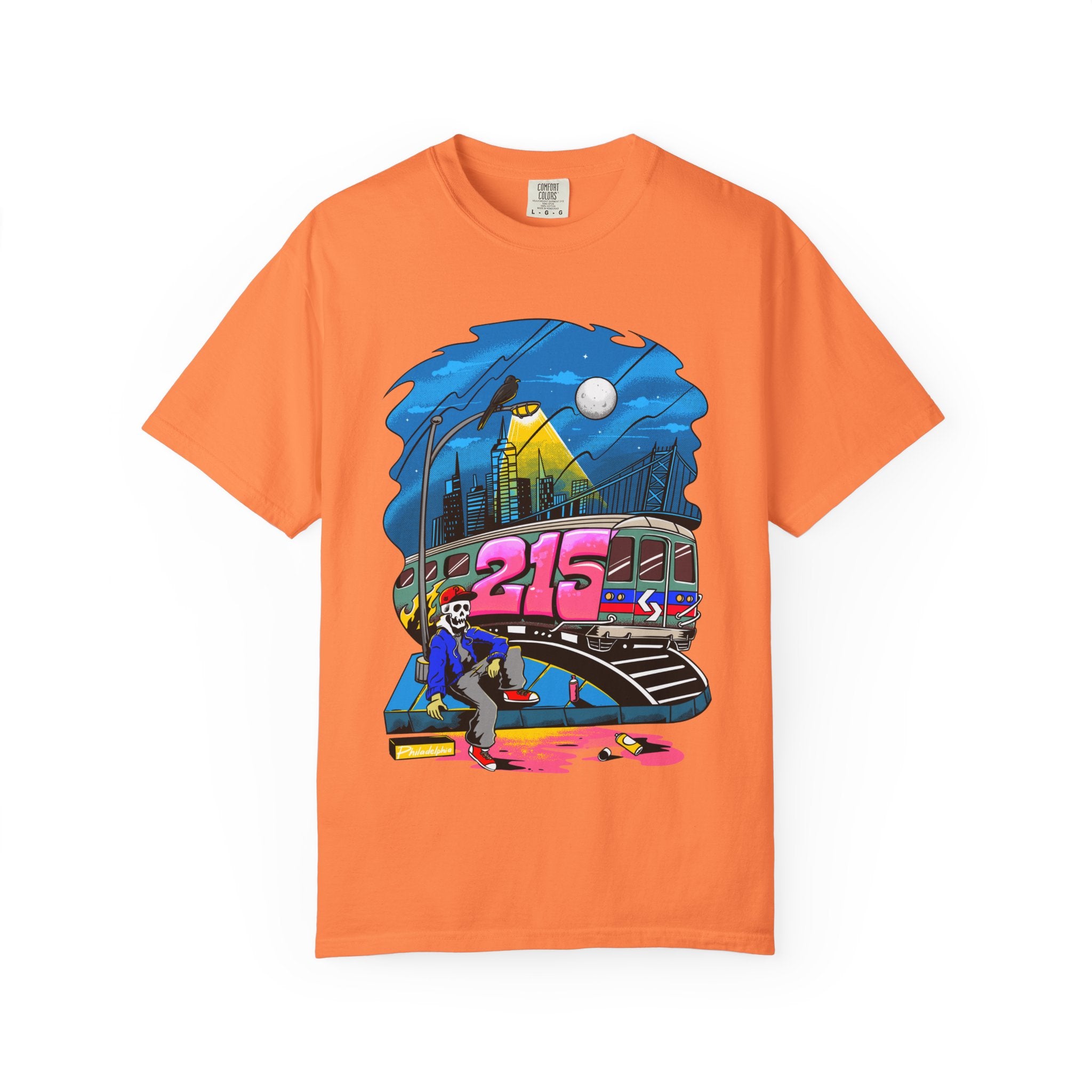 215 Subway Train Night Scene T-Shirt | Urban Transit Illustration