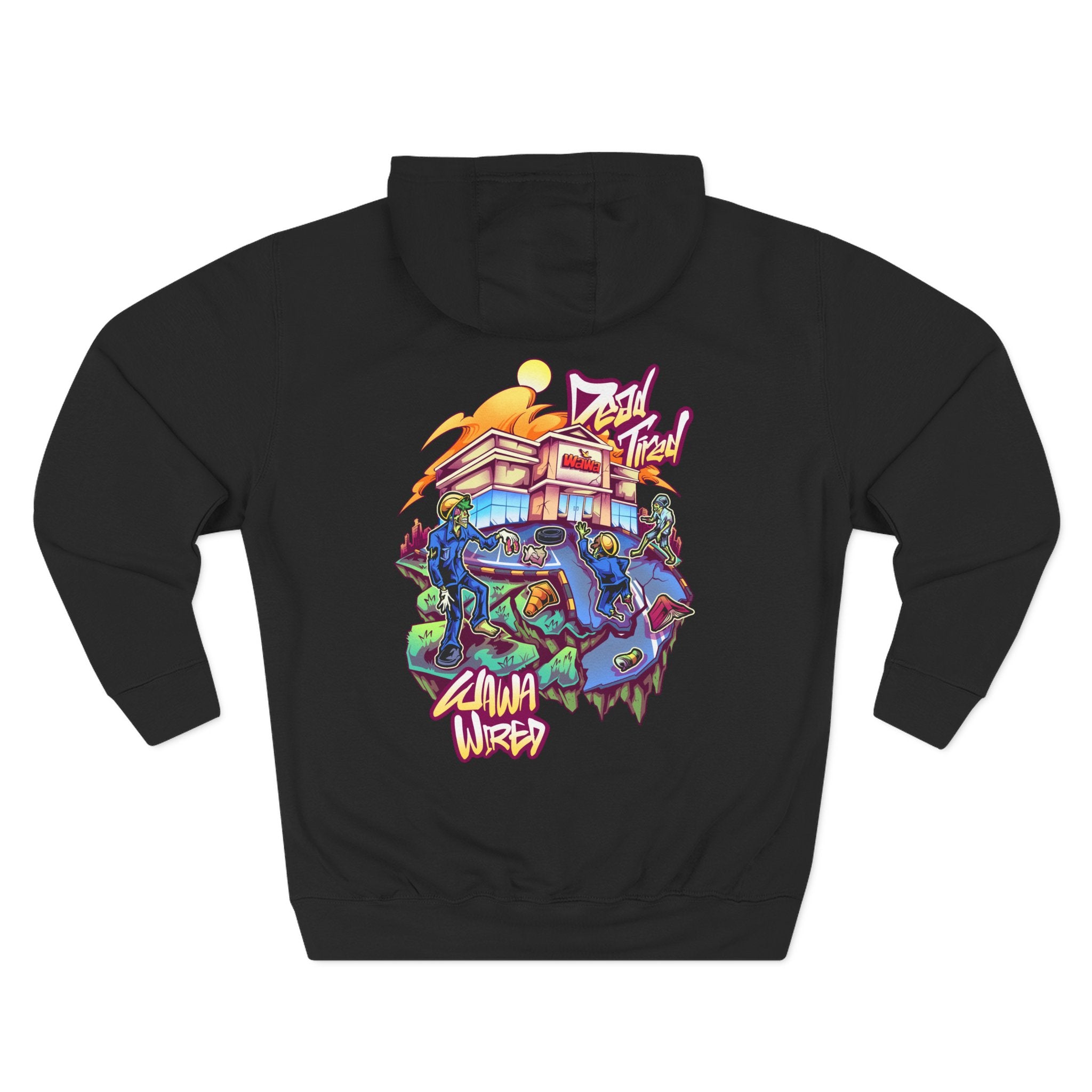 Wawa Graphic Hoodie / Colorful Streetwear Pullover with Cartoon Logo
