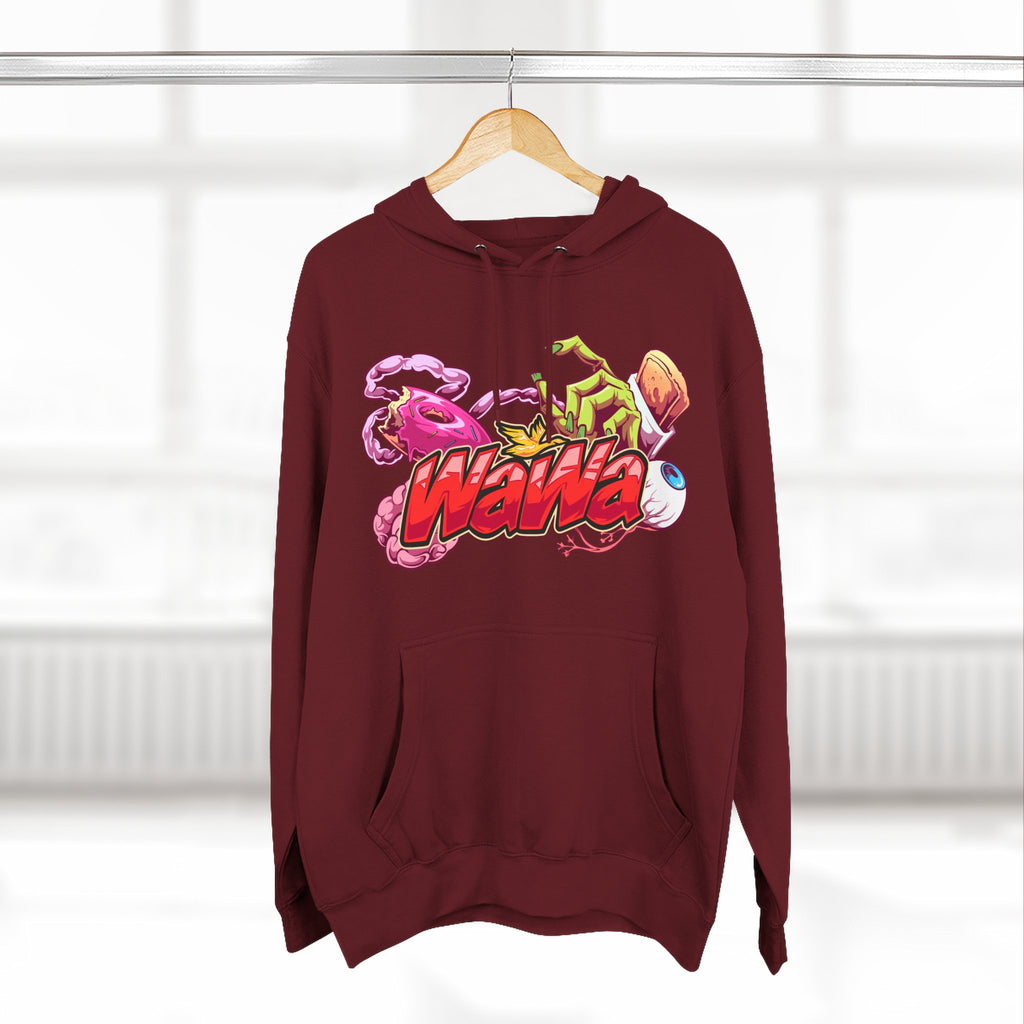 Wawa Graphic Hoodie / Colorful Streetwear Pullover with Cartoon Logo