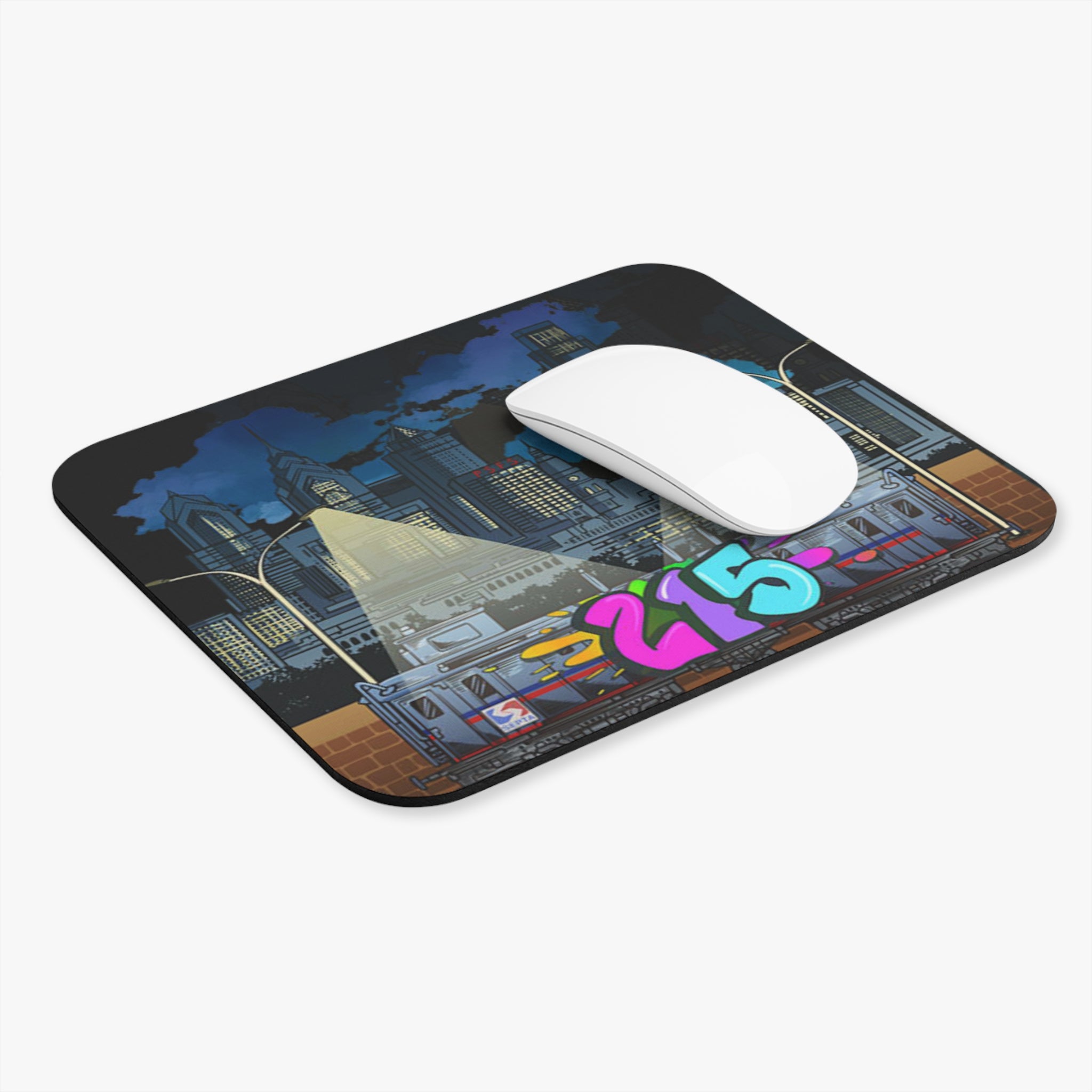 City Night Graffiti Mouse Pad / 215 Skyline Train Desk Mat
